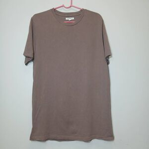 Lady white co mens 38 medium brown cotton tshirt shortsleeve made in USA